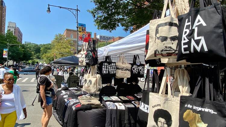 A vendor fair during Harlem Week.