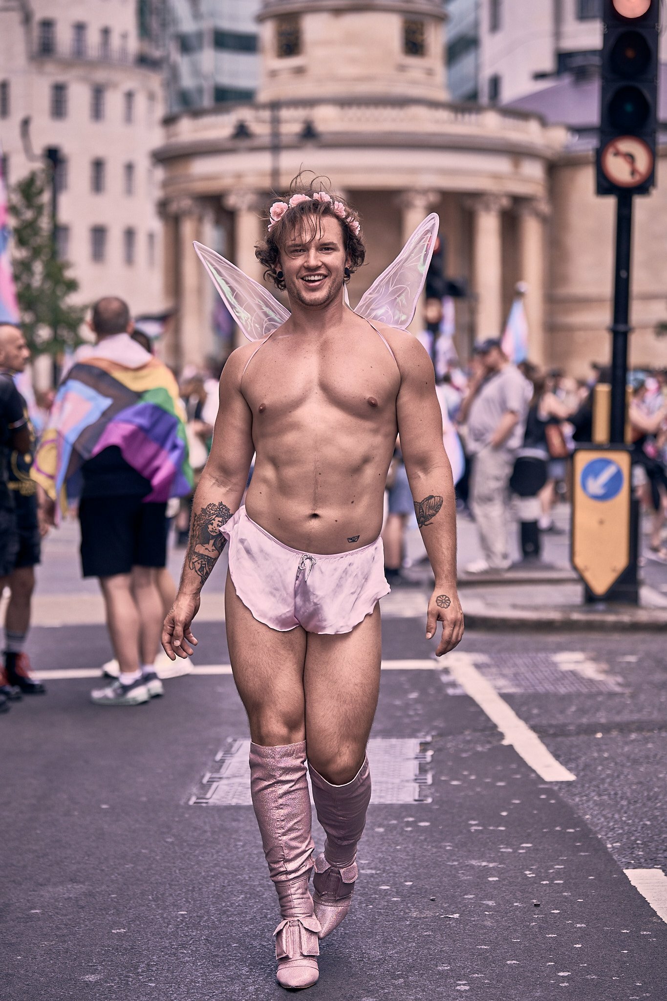 A man dressed as a fairy at trans pride 