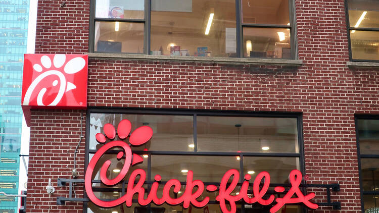 Chick-fil-A in NYC sign