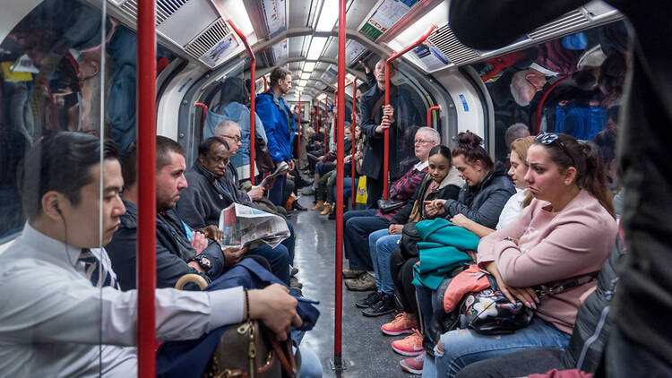 A Central line carriage on the London Underground