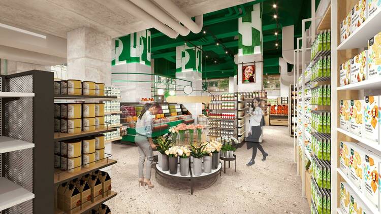 rendering of a Whole Foods supermarket