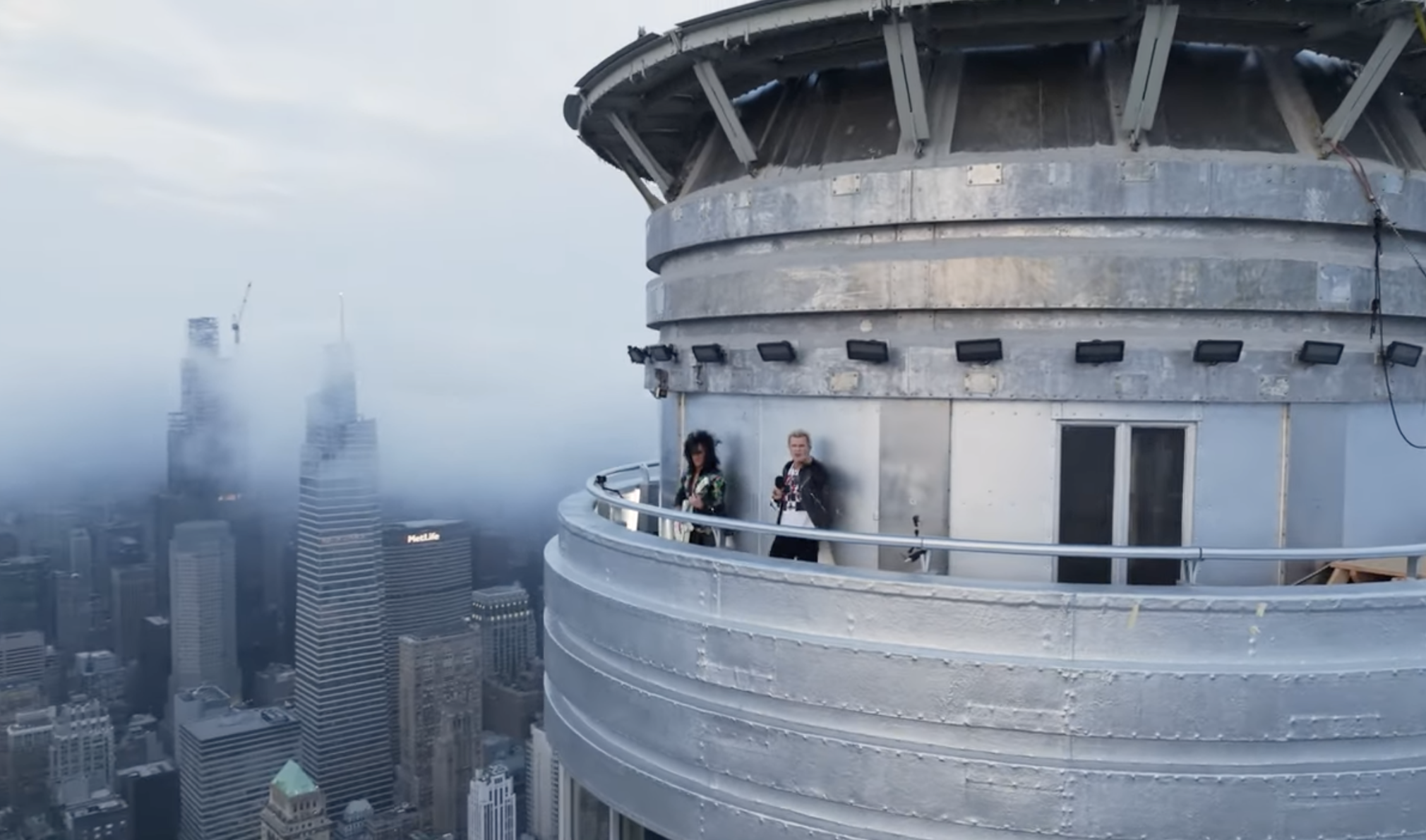 Behind the scenes of Billy Idol's latest music video filmed at the top of the Empire State Building