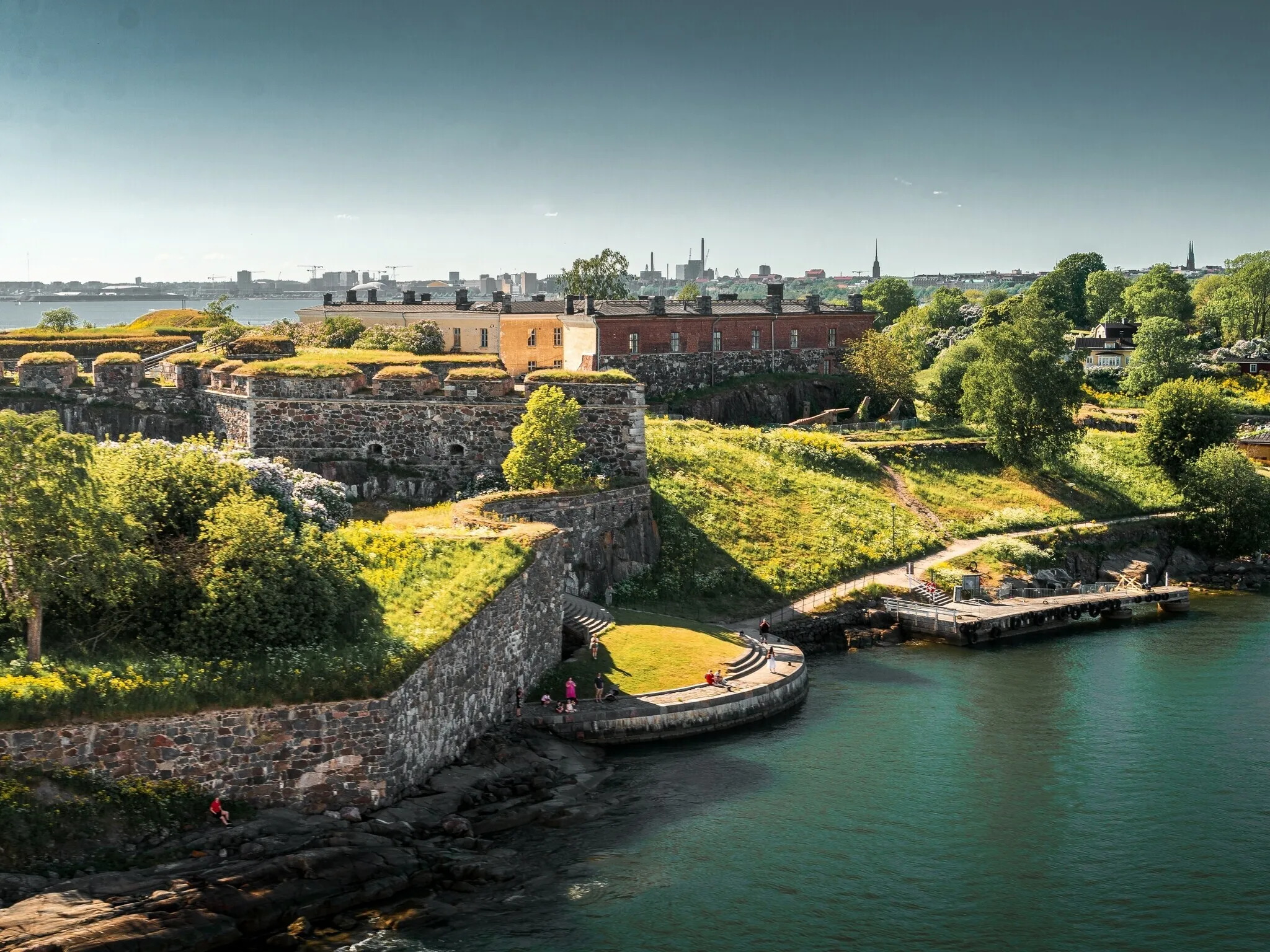 Suomenlinna or Sveaborg, the sea fortress in Helsinki, Finland. An inhabited sea fortress composed of eight islands