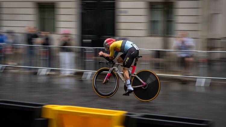 Road cyclist during the Paris 2024 Olympics time trial