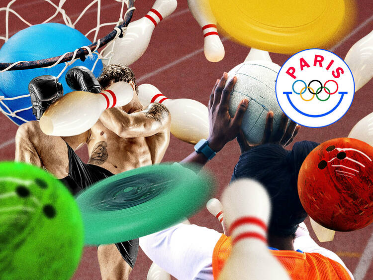 A collage of different Olympic sports 