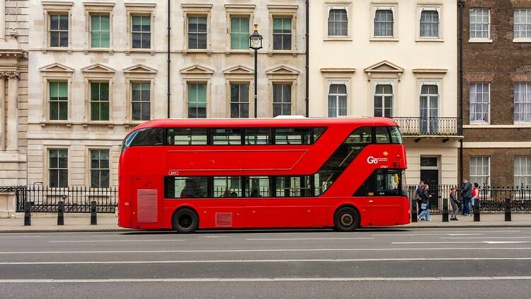 Red double-decker bus in London