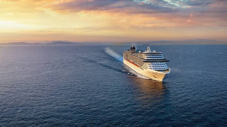 Cruise ship in the ocean