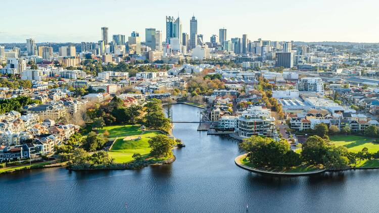 Aerial shot of Ozone at Optus Stadium, Burswood