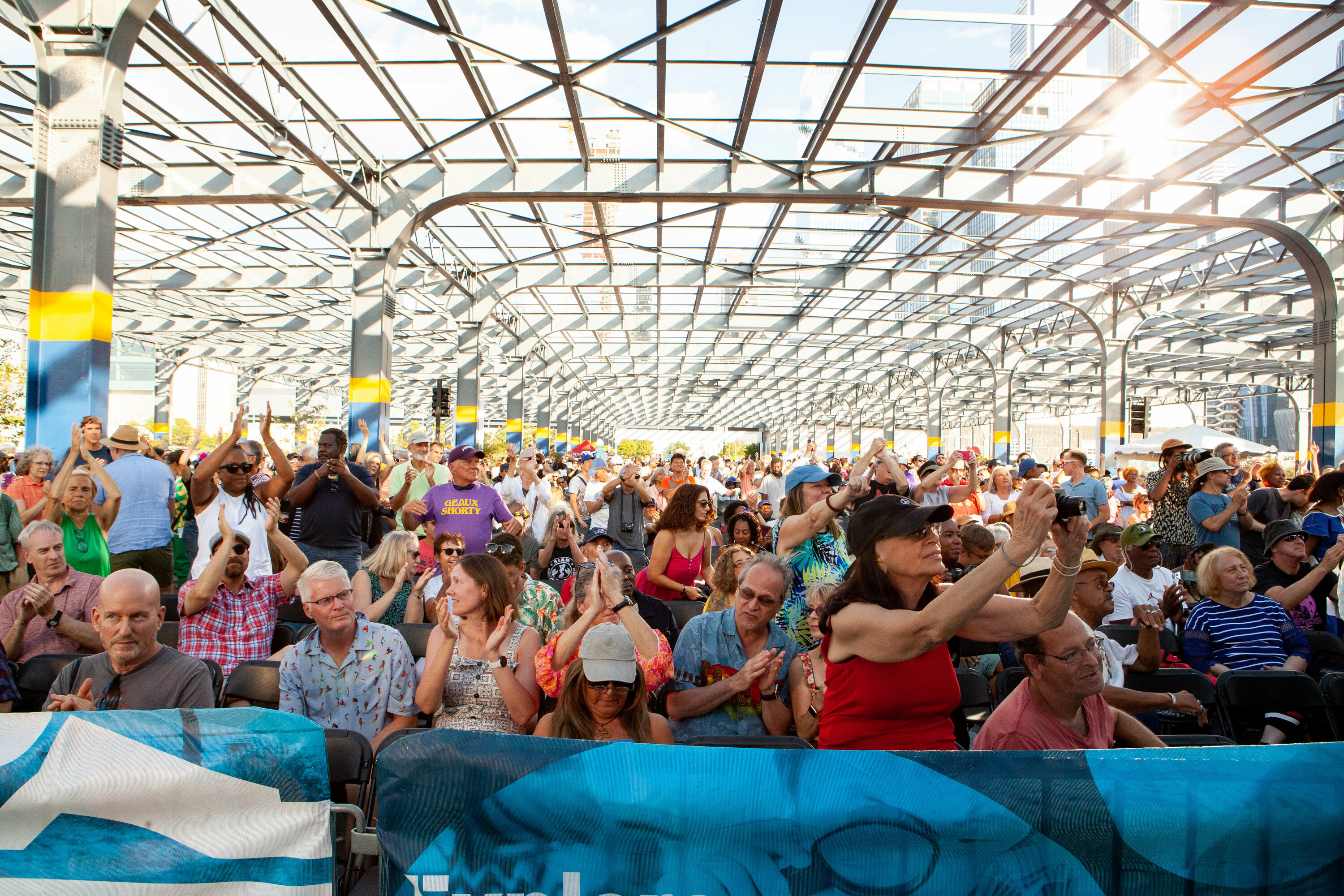 Crowd of people listening to music at Blues BBQ Festival