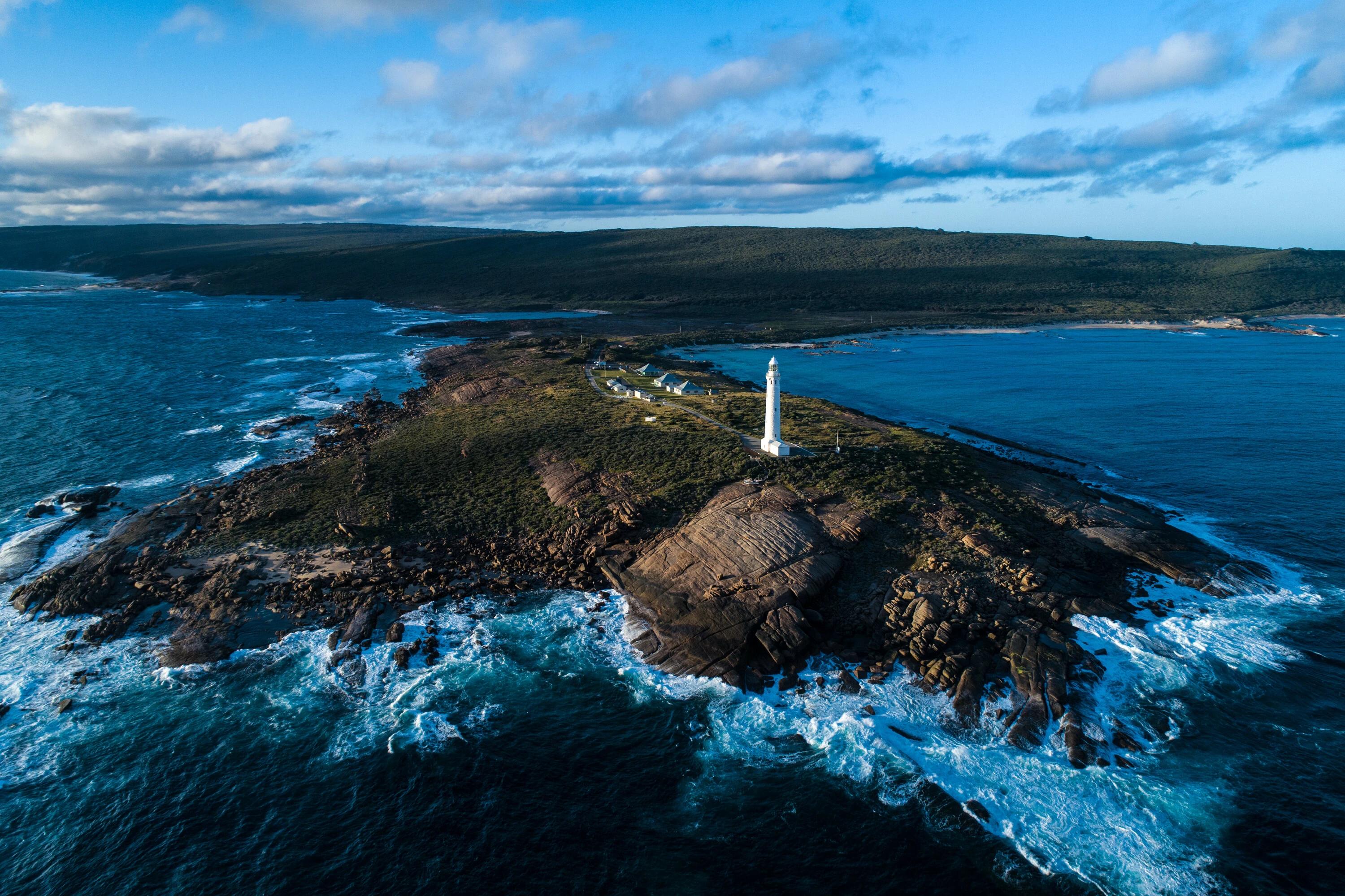 Aerial view of the Cape Leeuwin Lighthouse 