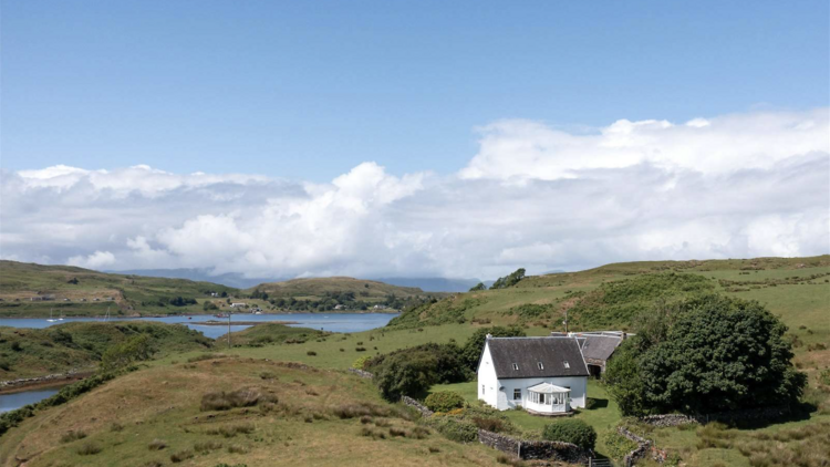 Aerial view of Torsa Island, Oban, Scotland