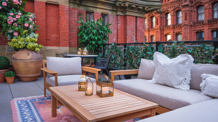 The penthouse north terrace at The Beekman Hotel