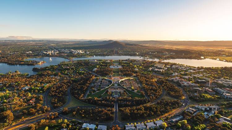 Aerial view of Canberra