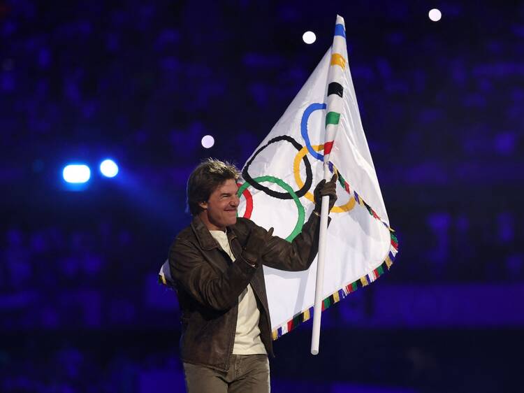 Tom Cruise at the Paris Olympics 2024 closing ceremony