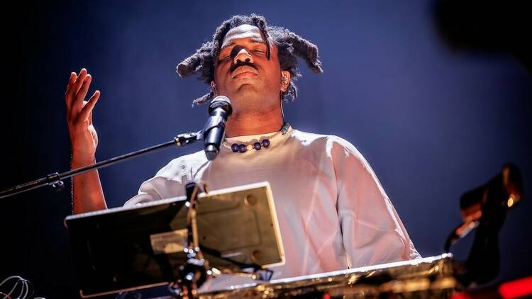 Sampha performing live in Amsterdam, Netherlands