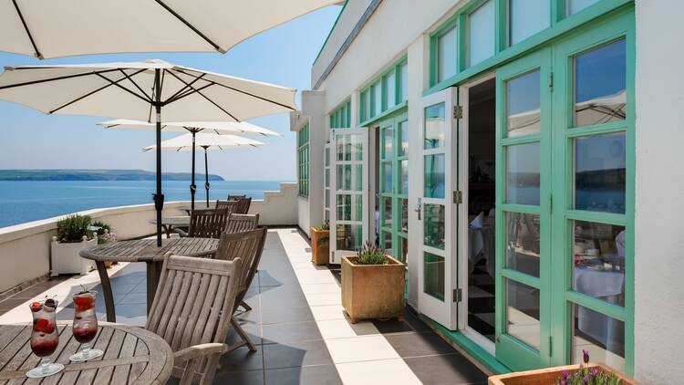 A sunny balcony  (Photograph: Burgh Island )