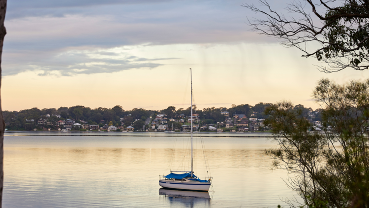 boat at Bolton Point, Lake Macquarie