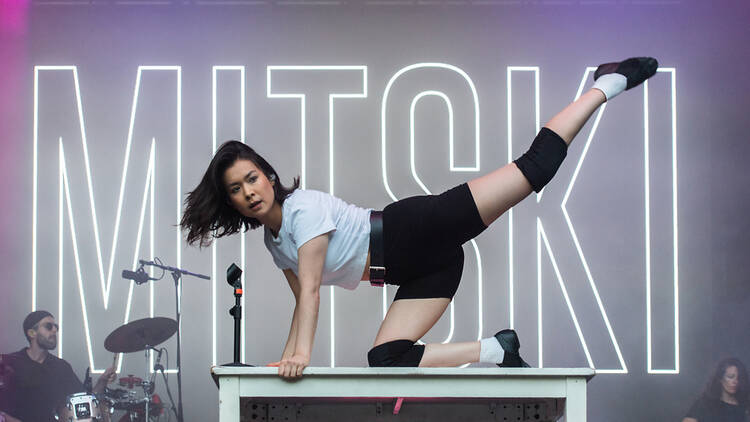 Mitski performing live in the USA