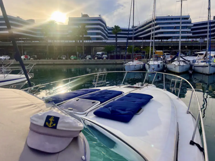 The yacht hotel boat in the harbour