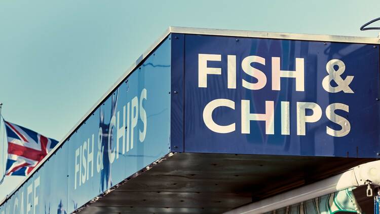 Fish and chips shop in the UK