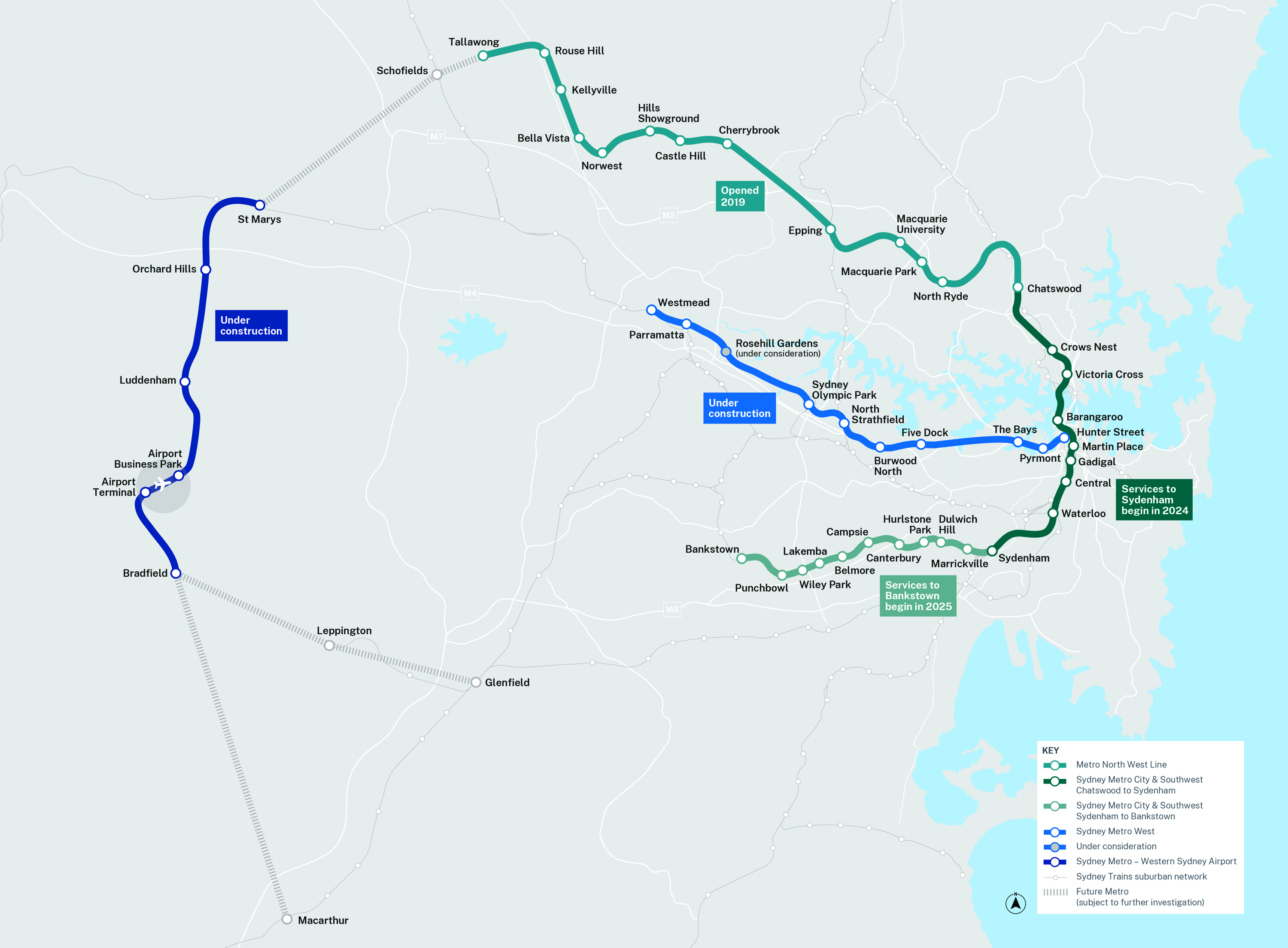 Sydney subway map