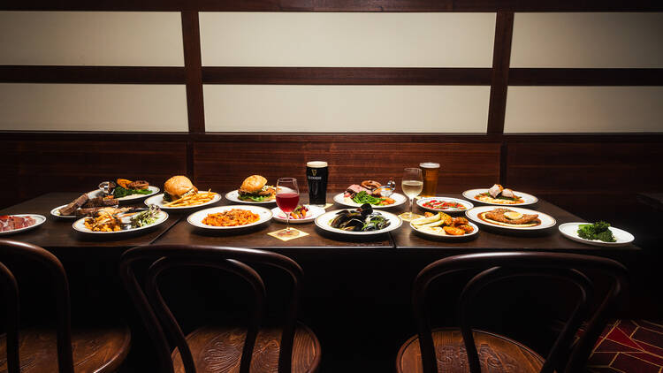 A table full of food & drink