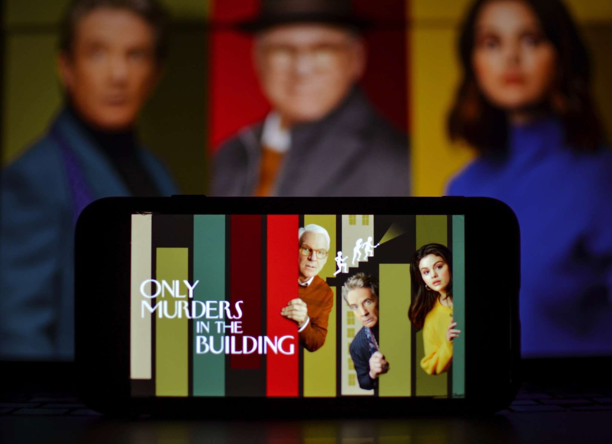 Only Murders in the Building 4 logo displayed on smartphone screen.