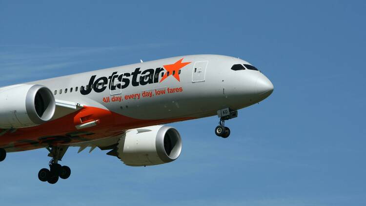 Jetstar plane flying