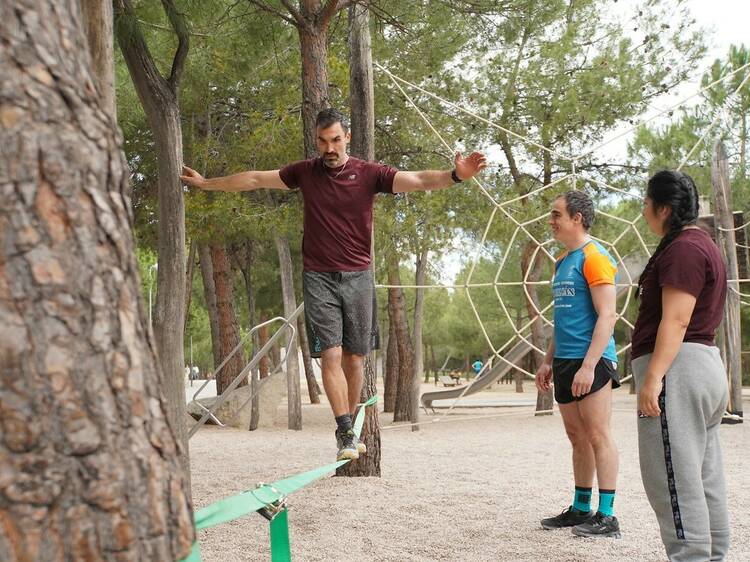 Deporte al aire libre con una nueva familia