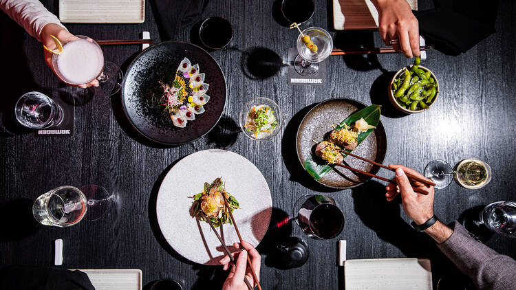 Japanese food spread