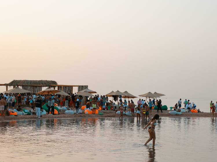 The sea and beach stage at Sandbox festival in El Gouna 