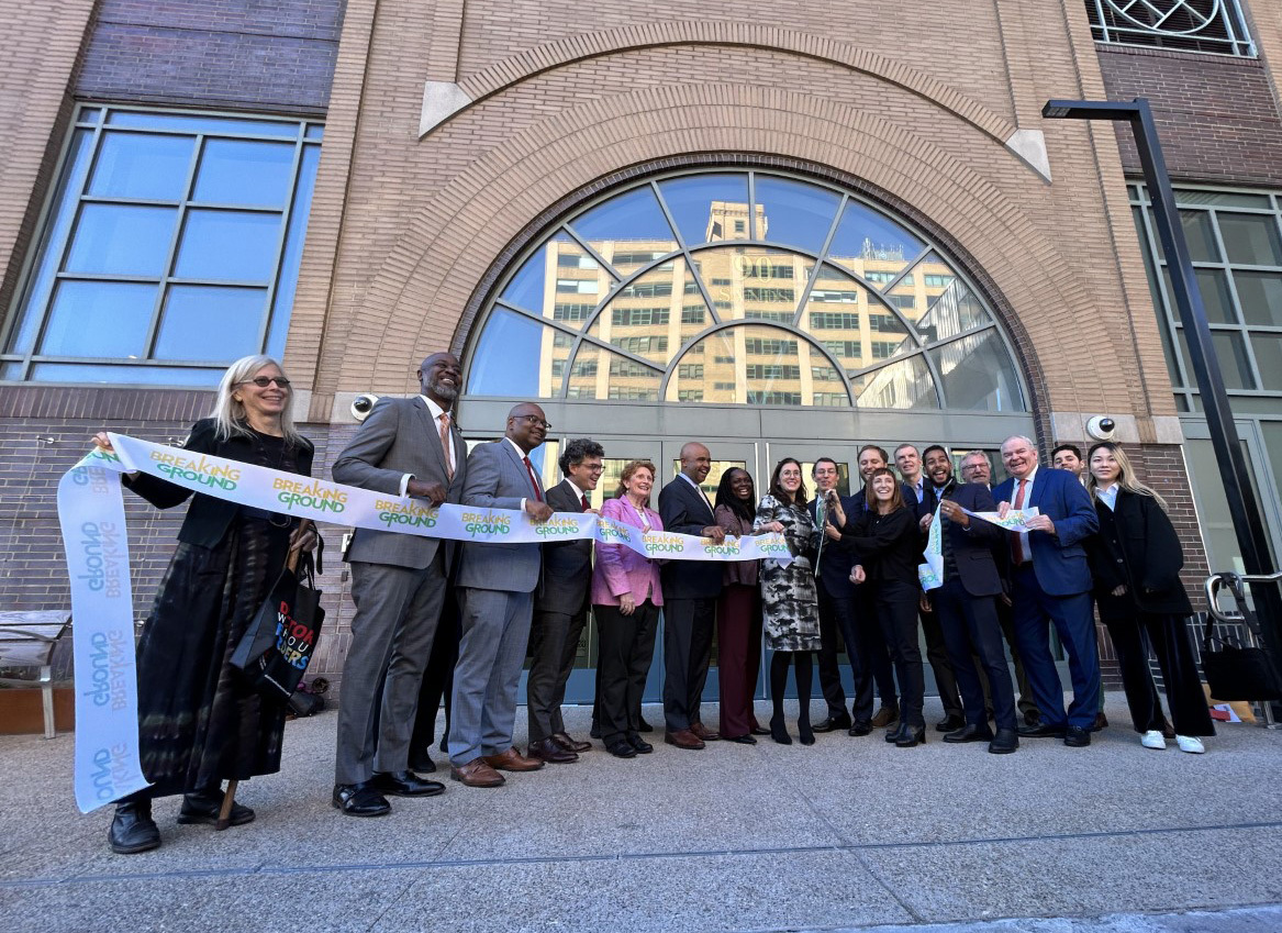 An affordable housing ribbon cutting in NYC