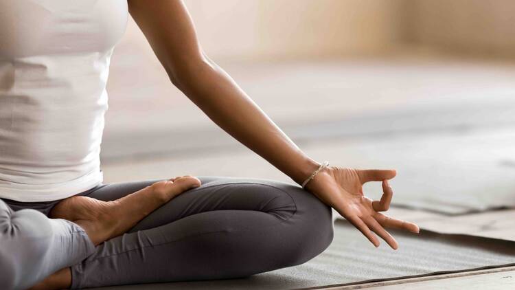 a person doing yoga