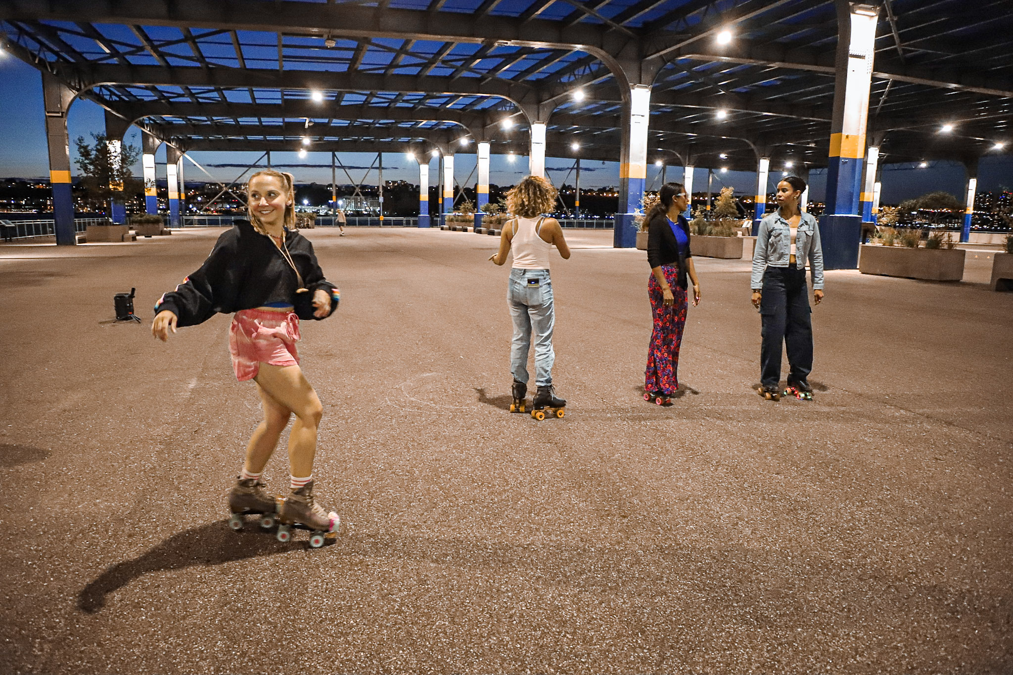 Skaters at Pier 76 in Manhattan