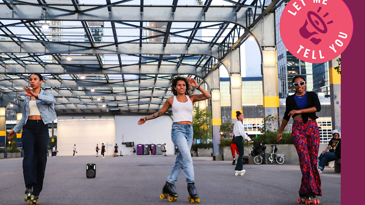 Skaters at Pier 76 in Manhattan