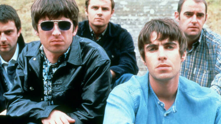 Oasis in 1996 with Noel Gallagher and Liam Gallagher