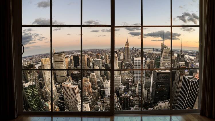 window view of Manhattan in New York.