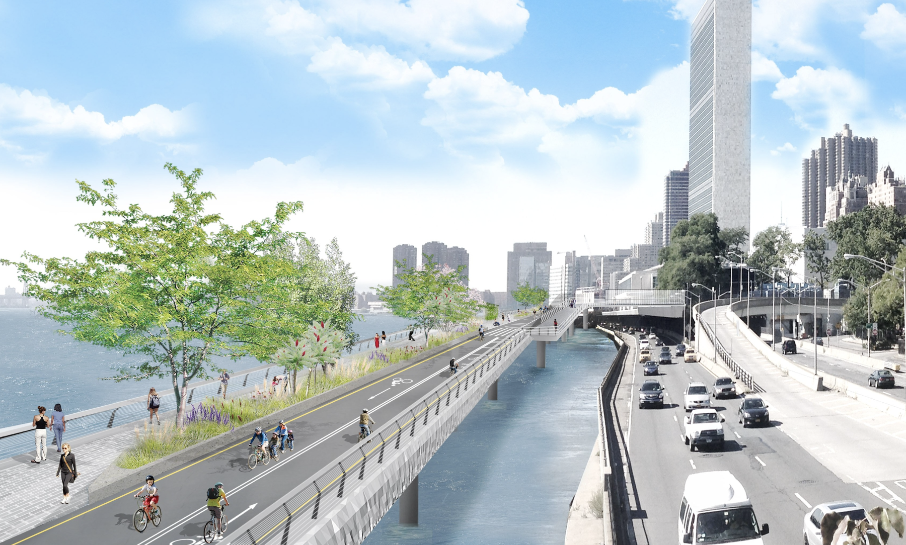 New waterfront pedestrian walkway to be built near the United Nations in New York City