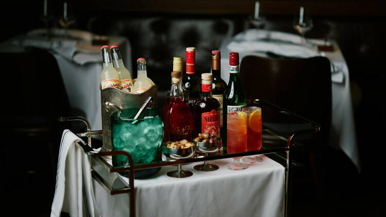 Drinks trolley at Bianchetto.