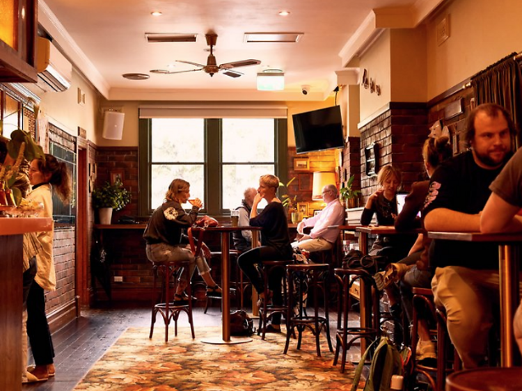 Pub interior at Goldy's Tavern.