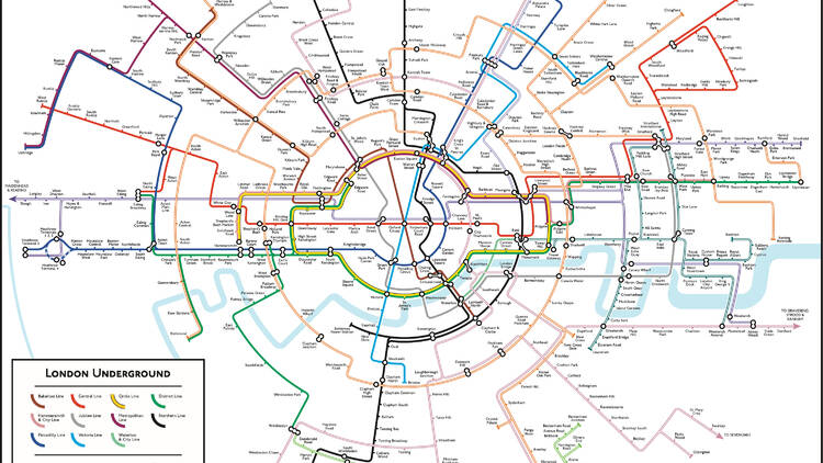 A circular tube map