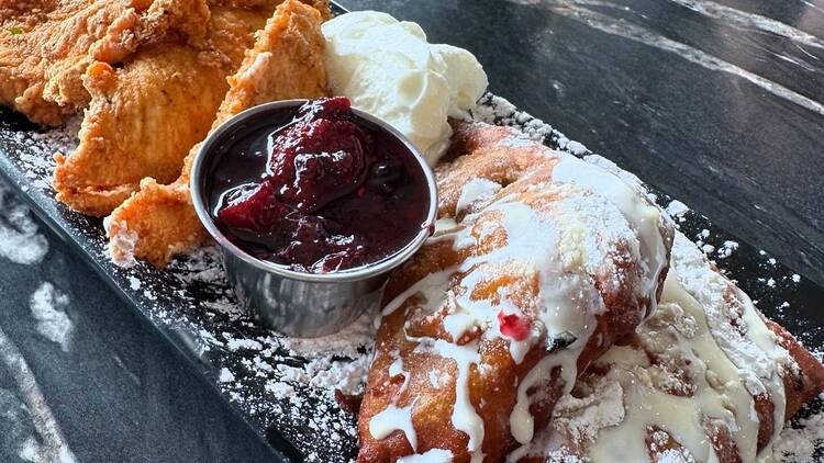 fried chicken and waffles