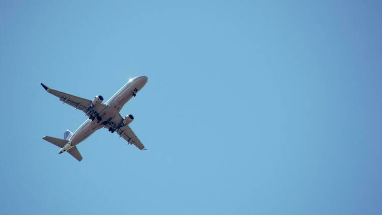 Plane in blue sky