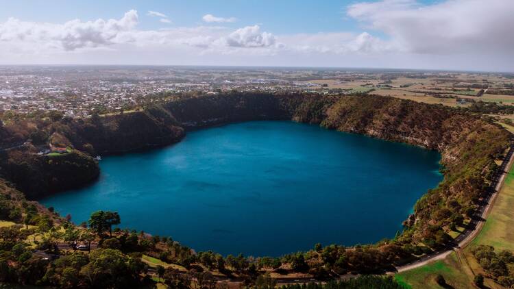 Stare into the shimmering waters of Blue Lake