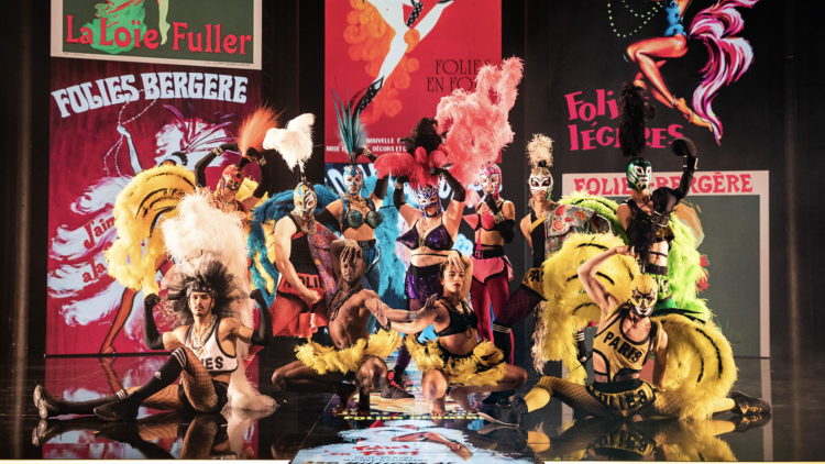 Cast posing in costumes in Jean Paul Faultier’s Fashion Freak Show