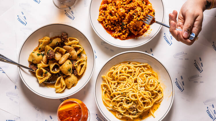 Bowls of pasta at Fabbrica Pasta Bar Darlinghurst