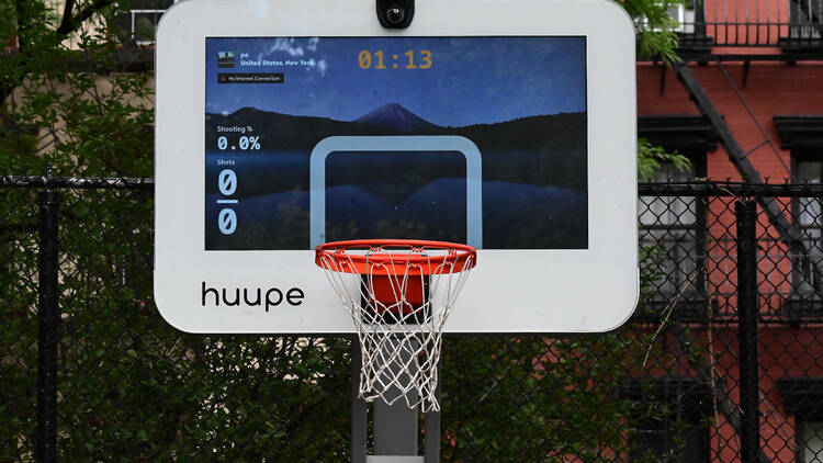 a modern basketball hoop by huupe