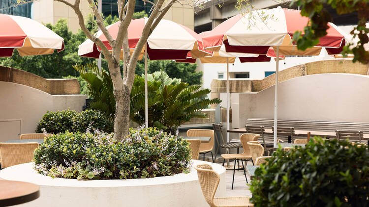 The beer garden at The Sussex Hotel