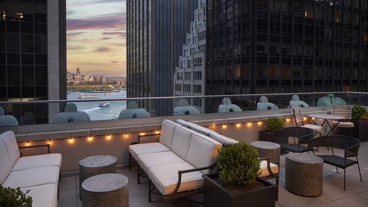 Rooftop terrace at the Wall Street Hotel