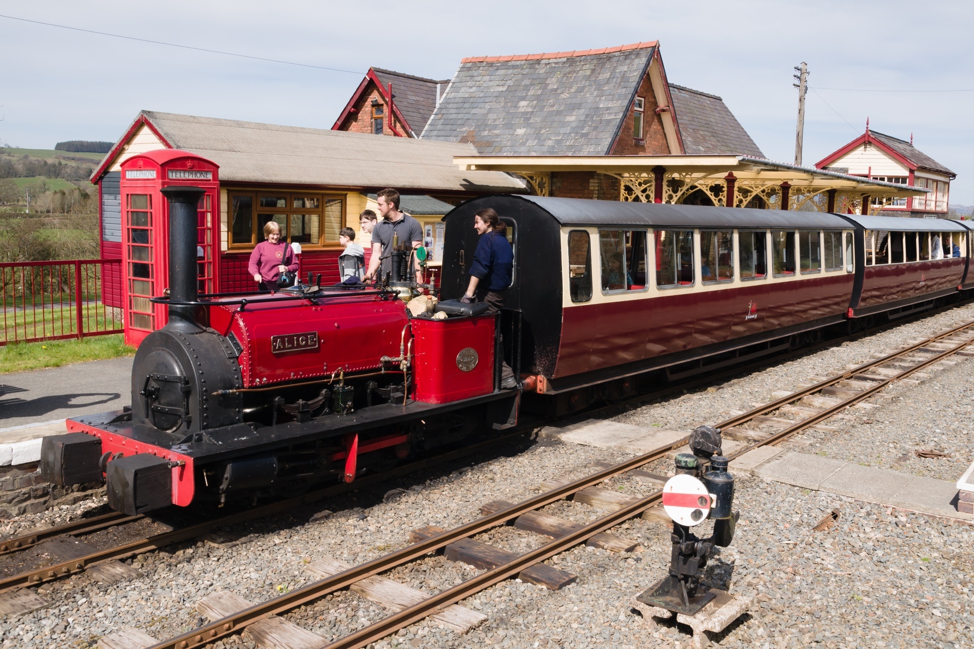 Steam train on Bala Railway Line, Snowdonia 